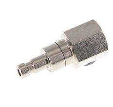 Messing vernickelt DN 2.7 (Micro) Luftkupplungsstecker G 1/8 Zoll weiblich Doppelabsperrung