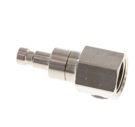 Messing vernickelt DN 2.7 (Micro) Luftkupplungsstecker G 1/8 Zoll weiblich Doppelabsperrung