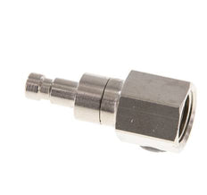 Messing vernickelt DN 2.7 (Micro) Luftkupplungsstecker G 1/8 Zoll weiblich Doppelabsperrung
