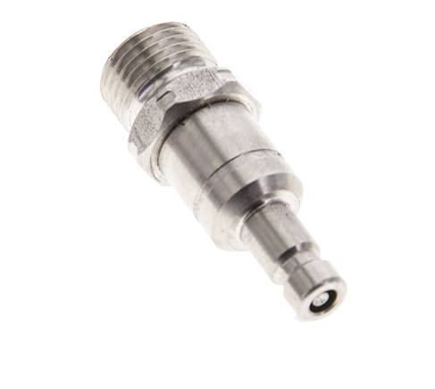 Edelstahl 316L DN 2,7 (Micro) Luftkupplungsstopfen G 1/8 Zoll Außengewinde Doppelabsperrung