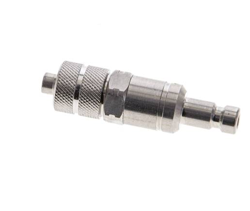 Edelstahl 316L DN 2,7 (Micro) Luftkupplungsstopfen 4x6 mm Überwurfmutter Doppelabsperrung