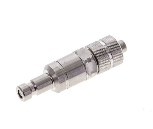 Edelstahl 316L DN 2,7 (Micro) Luftkupplungsstopfen 4x6 mm Überwurfmutter Doppelabsperrung