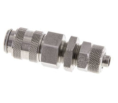 Edelstahl DN 5 Luftkupplung Muffe 6x8 mm Überwurfmutter Bulkhead Doppelabsperrung