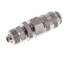 Edelstahl DN 5 Luftkupplung Muffe 6x8 mm Überwurfmutter Bulkhead Doppelabsperrung