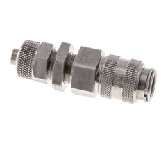 Edelstahl DN 5 Luftkupplung Muffe 6x8 mm Überwurfmutter Bulkhead Doppelabsperrung