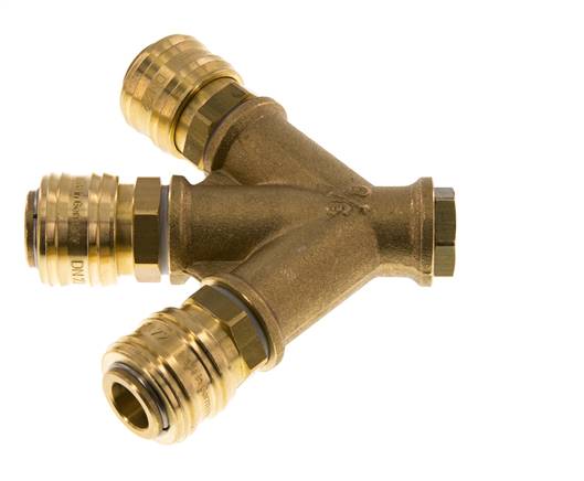 Messing DN 7,2 (Euro) Luftkupplung Muffe G 1/4 Zoll Innengewinde Wandmontage 3-Wege