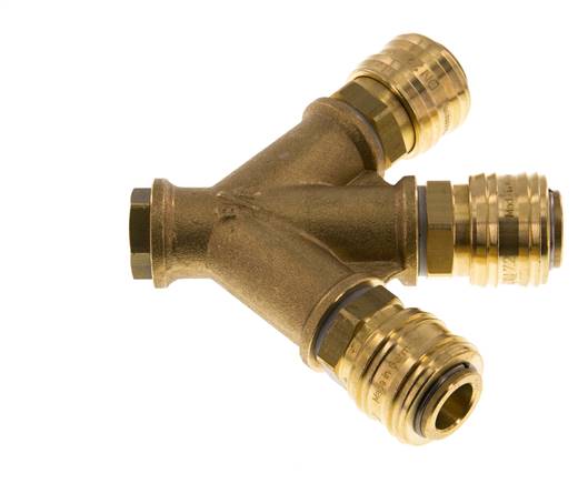 Messing DN 7,2 (Euro) Luftkupplung Muffe G 1/4 Zoll Innengewinde Wandmontage 3-Wege