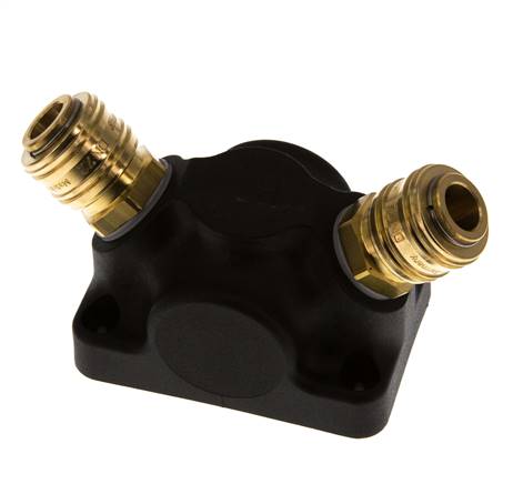 Messing/Kunststoff DN 7.2 (Euro) Luftkupplung Muffe G 3/4 Zoll Innengewinde Wandmontage 2-Wege