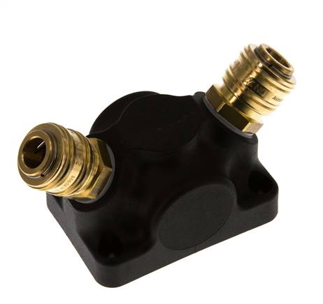 Messing/Kunststoff DN 7.2 (Euro) Luftkupplung Muffe G 3/4 Zoll Innengewinde Wandmontage 2-Wege