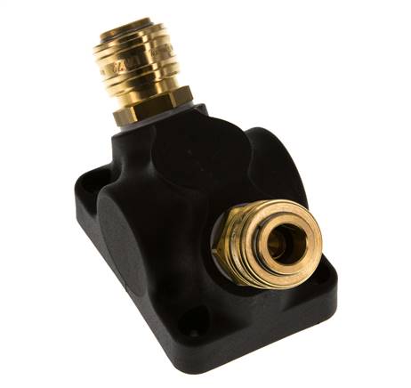 Messing/Kunststoff DN 7.2 (Euro) Luftkupplung Muffe G 3/4 Zoll Innengewinde Wandmontage 2-Wege