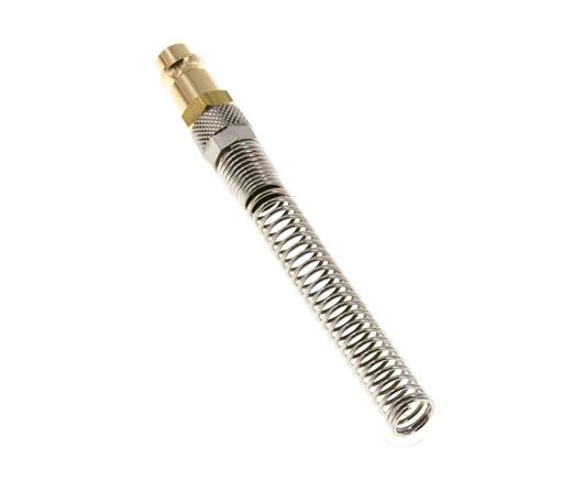 Messing DN 7,2 (Euro) Luftkupplungsstecker 8x10 mm Überwurfmutter Bend-Protect mit Rückschlagventil