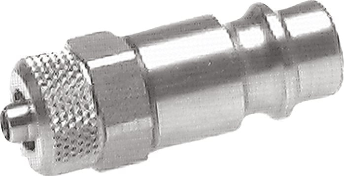 Messing vernickelt DN 7,2 (Euro) Luftkupplungsstecker 8x10 mm Überwurfmutter [2 Stück]