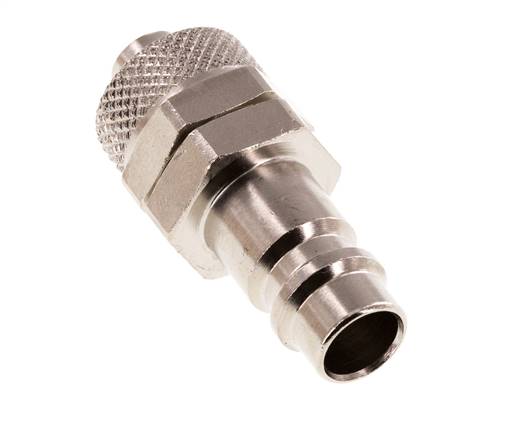 Messing vernickelt DN 7,2 (Euro) Luftkupplungsstecker 8x10 mm Überwurfmutter [2 Stück]