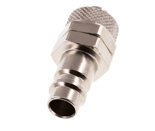 Messing vernickelt DN 7,2 (Euro) Luftkupplungsstecker 8x10 mm Überwurfmutter [2 Stück]