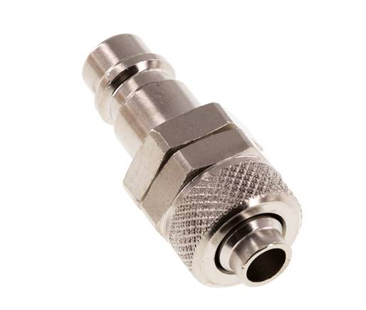 Messing vernickelt DN 7,2 (Euro) Luftkupplungsstecker 8x10 mm Überwurfmutter [2 Stück]
