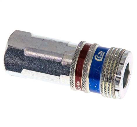Stahl/Messing DN 7,6 (7,2 Euro) Sicherheitsluftkupplung Muffe G 1/4 Zoll Innengewinde