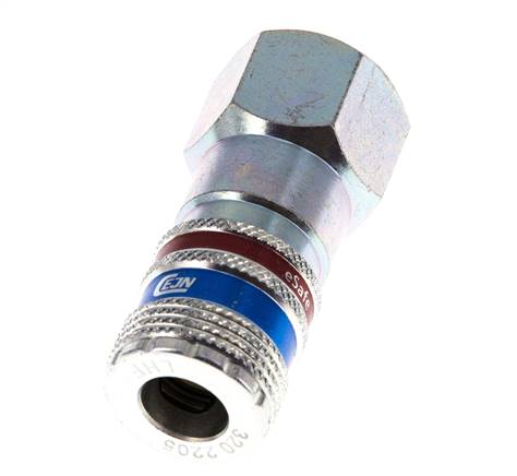 Stahl/Messing DN 7,6 (7,2 Euro) Sicherheitsluftkupplung Muffe G 1/2 Zoll Innengewinde