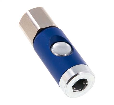 Sicherheits-Luftkupplungsmuffe aus gehärtetem Stahl DN 7.4 mit Druckknopf G 1/2 Zoll Innengewinde