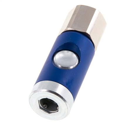 Sicherheits-Luftkupplungsmuffe aus gehärtetem Stahl DN 7.4 mit Druckknopf G 1/2 Zoll Innengewinde