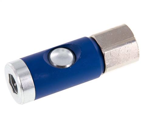 Sicherheits-Luftkupplungsmuffe aus gehärtetem Stahl DN 7.4 mit Druckknopf G 1/2 Zoll Innengewinde