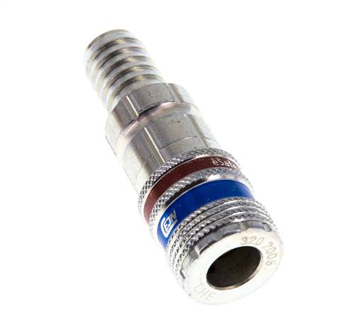 Stahl/Messing DN 7,6 (7,2 Euro) Sicherheits-Luftkupplungsmuffe 13 mm Schlauchpfeiler