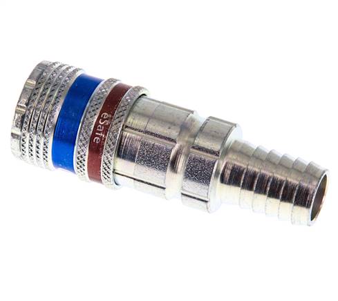 Stahl/Messing DN 7,6 (7,2 Euro) Sicherheits-Luftkupplungsmuffe 13 mm Schlauchpfeiler