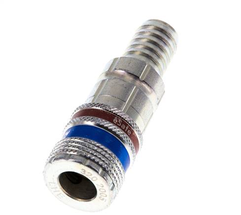 Stahl/Messing DN 7,6 (7,2 Euro) Sicherheits-Luftkupplungsmuffe 13 mm Schlauchpfeiler