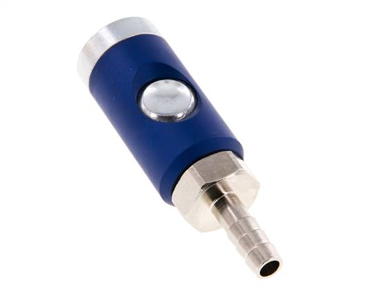 Sicherheits-Luftkupplungsmuffe aus gehärtetem Stahl DN 7,4 mit Druckknopf 8 mm Schlauchsäule