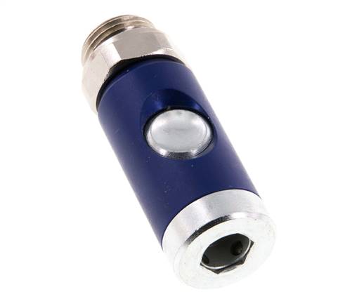 Gehärteter Stahl DN 7.4 Sicherheits-Luftkupplungsmuffe mit Druckknopf G 1/2 Zoll Außengewinde