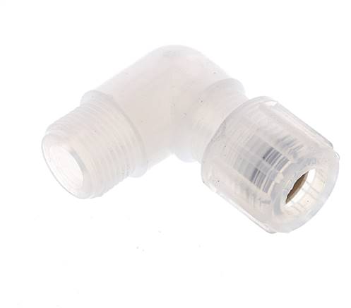 10x8mm & G3/8'' PFA-Winkelverschraubung mit Außengewinde 10 bar