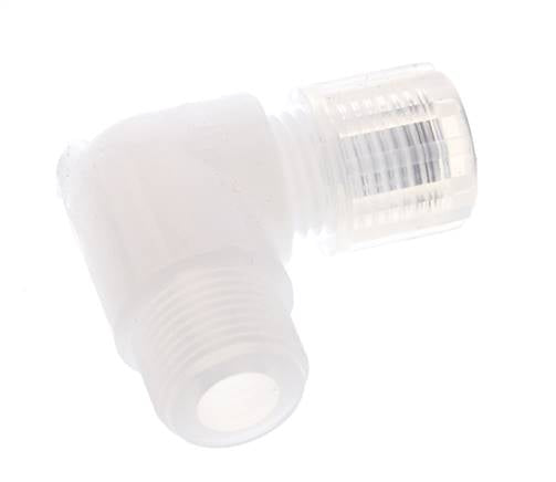 8x6mm & G3/8'' PFA-Winkelverschraubung mit Außengewinde 10 bar