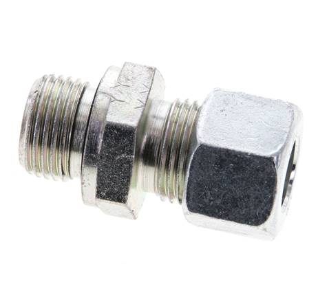 12L & M18x1,5 Verzinkter Stahl Geradeschneidende Verschraubung mit Außengewinde 315 bar NBR ISO 8434-1