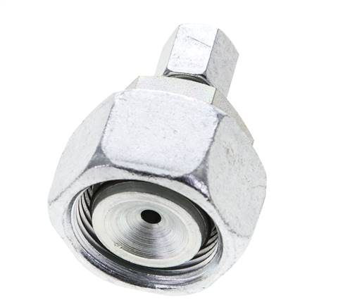 6L & 22L Verzinkter Stahl Gerade Schneidverschraubung mit Drehgelenk 160 bar NBR O-Ring Dichtungskonus ISO 8434-1