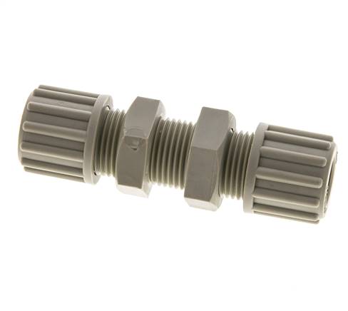 12x10mm PP Gerade Kompressionsverschraubung Schottwand 10 bar