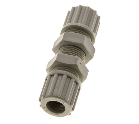 12x10mm PP Gerade Kompressionsverschraubung Schottwand 10 bar