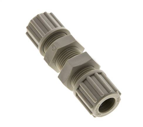 12x10mm PP Gerade Kompressionsverschraubung Schottwand 10 bar