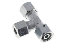 10S Verzinkter Stahl Rechter Winkel T Stück Schneid Fitting Mit Drehbar 630 Bar NBR Einstellbar ISO 8434-1