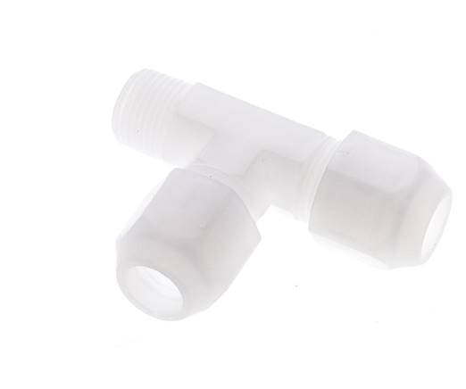 10x12mm & R3/8'' PP rechtwinklige T-Schlauchverschraubung mit Außengewinde 10bar/145psi