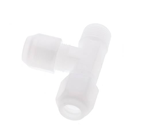8x10mm & R3/8'' PP rechtwinklige T-Schlauchverschraubung mit Außengewinde 10bar/145psi [2 Stück]