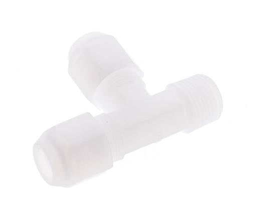 8x10mm & R3/8'' PP rechtwinklige T-Schlauchverschraubung mit Außengewinde 10bar/145psi [2 Stück]