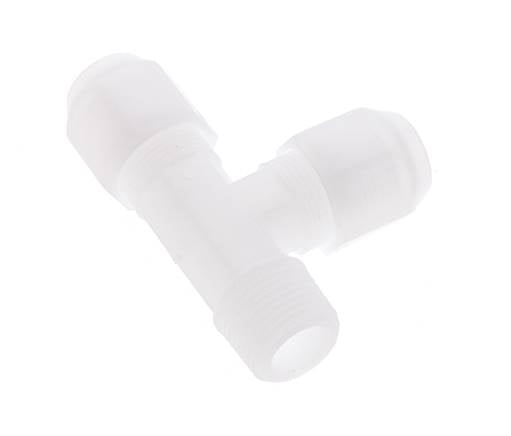 8x10mm & R3/8'' PP rechtwinklige T-Schlauchverschraubung mit Außengewinde 10bar/145psi [2 Stück]