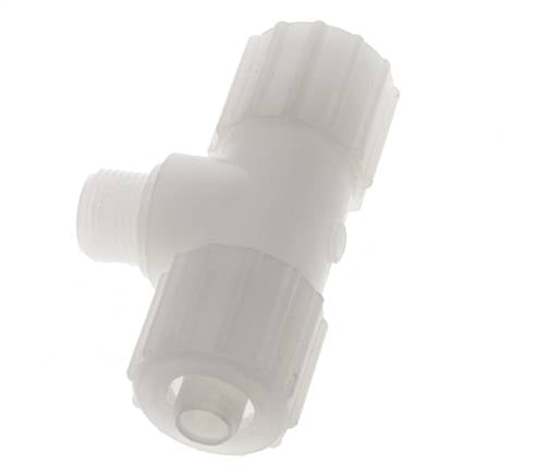 15x9mm & G3/8'' PVDF T-Shape T-Kompressionsfitting mit Aussengewinde 10 bar PVC und PA