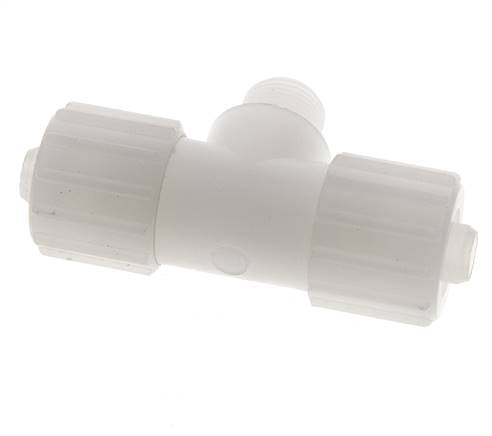 15x9mm & G3/8'' PVDF T-Shape T-Kompressionsfitting mit Aussengewinde 10 bar PVC und PA