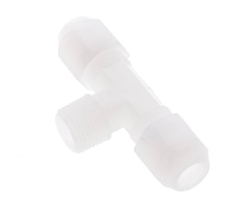 8x10 Mm&R3/8'' Pvdf T-Form Tee Schlauchanschluss Mit Außengewinde 10Bar/145Psi