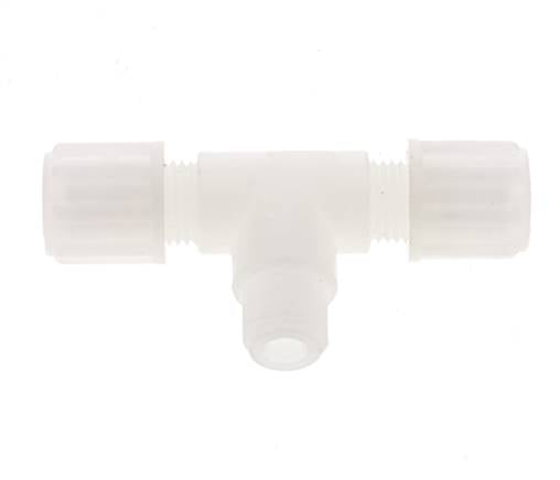 6x4mm & G1/8'' PVDF T-Shape T-Kompressionsfitting mit Außengewinde 10 bar