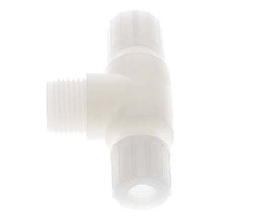 10x8mm & G1/2'' PVDF T-Shape T-Kompressionsfitting mit Außengewinde 10 bar