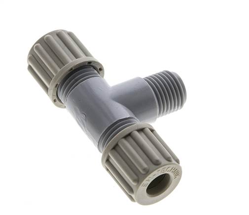 8x6mm & G1/4'' PA T-Shape T-Kompressionsverschraubung mit Außengewinde 10 bar [2 Stück]