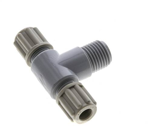 6x4mm & G1/4'' PA T-Shape T-Kompressionsfitting mit Außengewinde 10 bar [2 Stück]