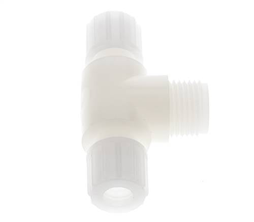 10x8mm & G1/2'' PVDF T-Shape T-Kompressionsfitting mit Außengewinde 10 bar