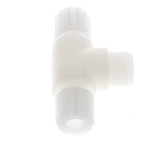 10x8mm & G1/2'' PVDF T-Shape T-Kompressionsfitting mit Außengewinde 10 bar